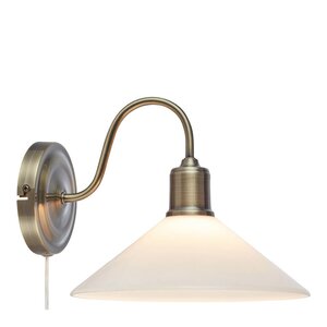 Markslöjd Vela vägglampa 21 cm antik mässing/vit