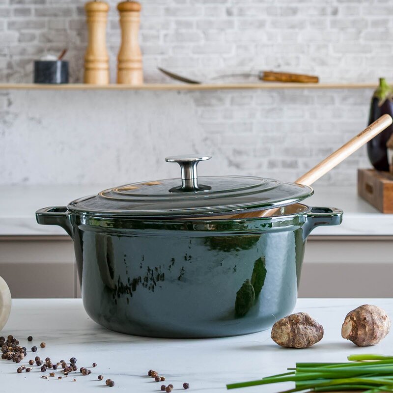 Anders Petter Stenfors Gjutjärnsgryta rund 4,4 L Grön