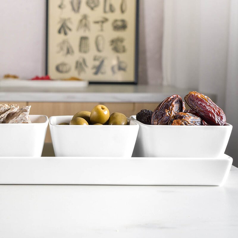 Modern House Nor tapasfat 4 skålar vit