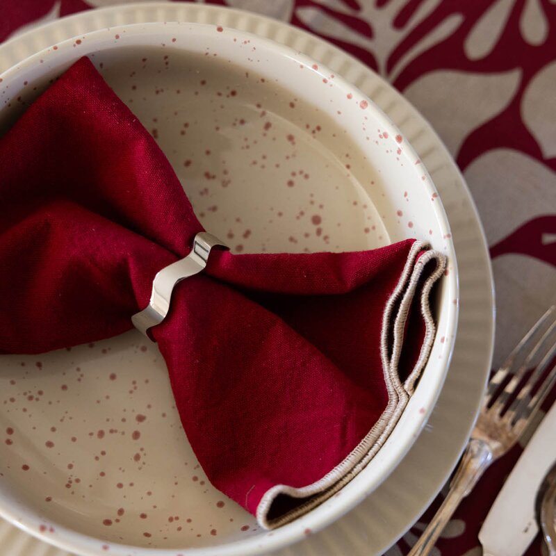 Sagaform Edith tygservetter 45x45 cm 2-pack vinröd