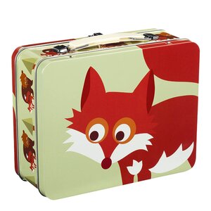 Blafre Skogsvänner plåtväska 16x19 cm stor räv grön