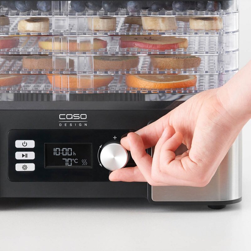 Caso DH 450 dehydrator 5 hyllor stål/svart