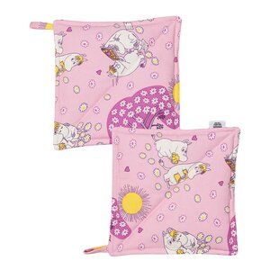 MoominArabia Mumin grytlapp 22x22 cm 2-pack Förälskade rosa