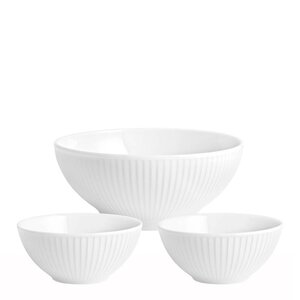 Pillivuyt Plissé skål 3 delar 12+12+20 cm vit