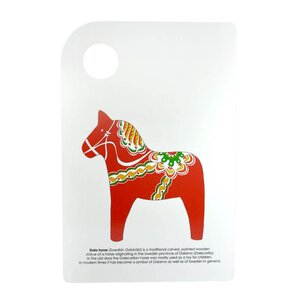 Mellow Design Skärbräda Dalahäst 30x20 cm vit/röd