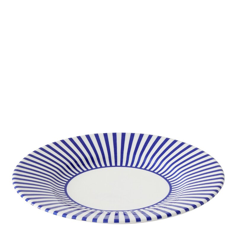 Spode Steccato assiett smalrandig 18 cm koboltblå