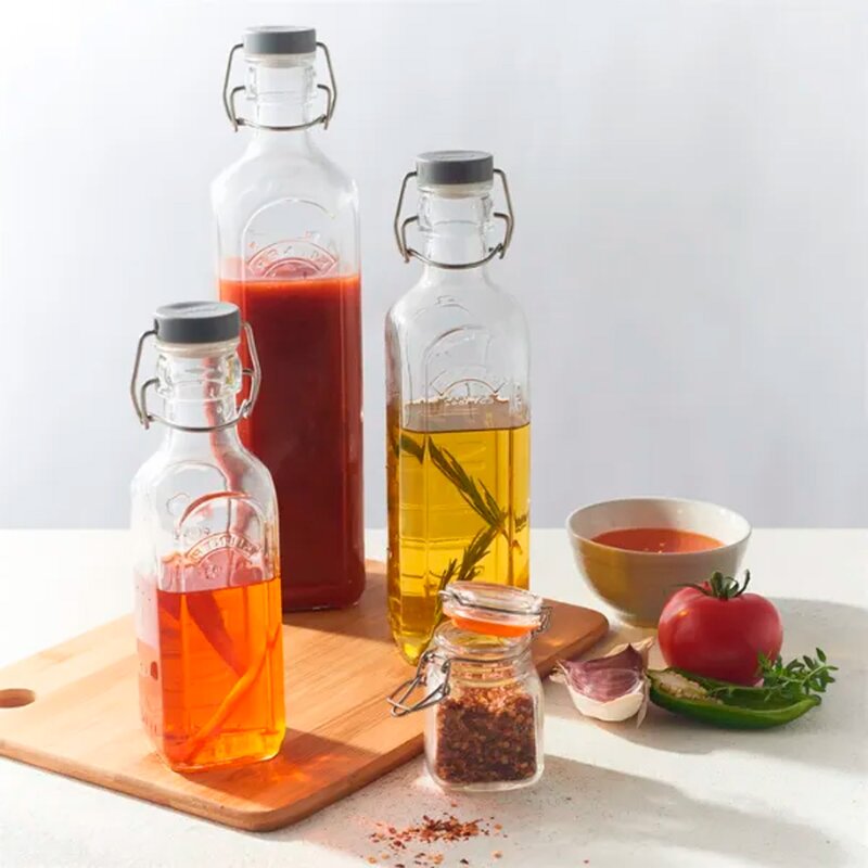 Kilner Patentflaska fyrkantig 0,6 L glas