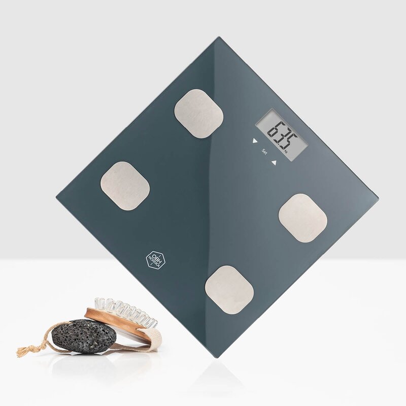 OBH Nordica Fitness Tracker BMI badrumsvåg 150 kg svart