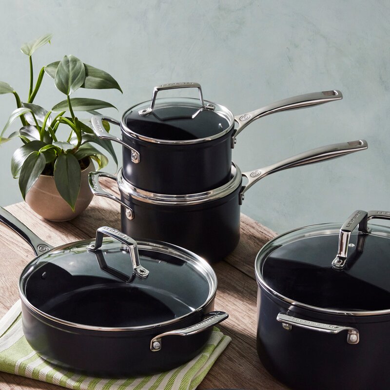 Le Creuset ENSC kastrull med glaslock 1,9 L 16 cm black
