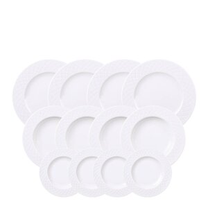 Tramontina Ingrid tallriksset 12 delar tre olika storlekar vit