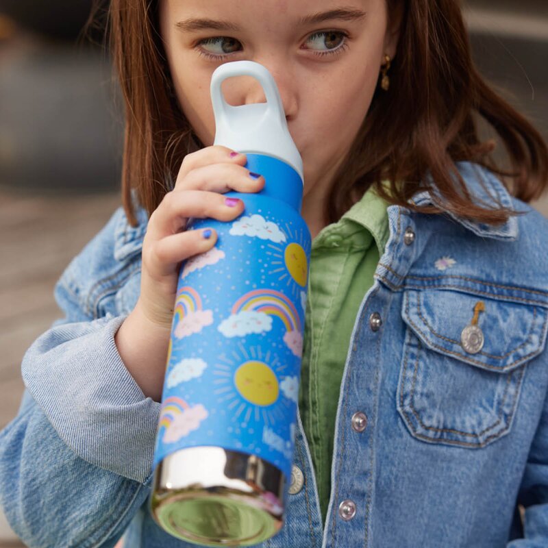 Klean Kanteen Kid Classic Narrow termosflaska 0,35 L med sportlock Rainbows