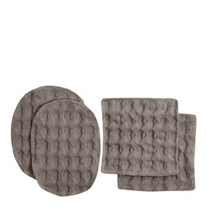 The Organic Company Big Waffle sminkpads återanvändbar 8x8 cm 4-pack clay
