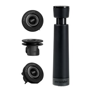Airtender Vakuumförslutare vin 3-pack stoppers svart