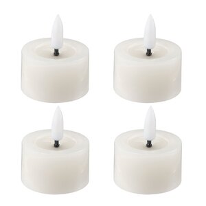 Edelweiss LED värmeljus 4-pack 4,5x2,5 cm ivory