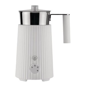 Alessi Plissé multifunktionell mjölkskummare 22,5 cm vit