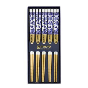 Tokyo Design Studio Ätpinnar gåvoset 5-pack blå blomma