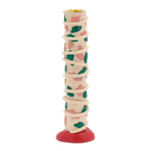 Villa Collection Styles Ljusstake med prickar 21 cm Rosa/Grön Polyresin
