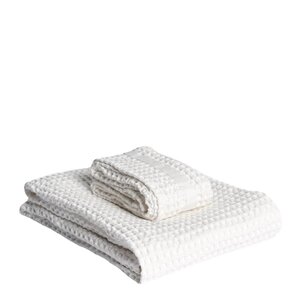 The Organic Company Big Waffle set med handduk och badlakan vit