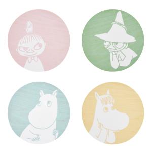 Muurla Mumin Glasunderlägg 10 cm 4-pack Flerfärgad