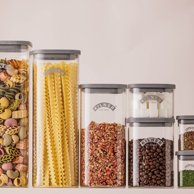 Kilner Fresh M förvaringsburk 1 L glas/grå