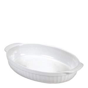 Guardini Ceramica ugnsform oval stor 36x24x6,8 cm vit