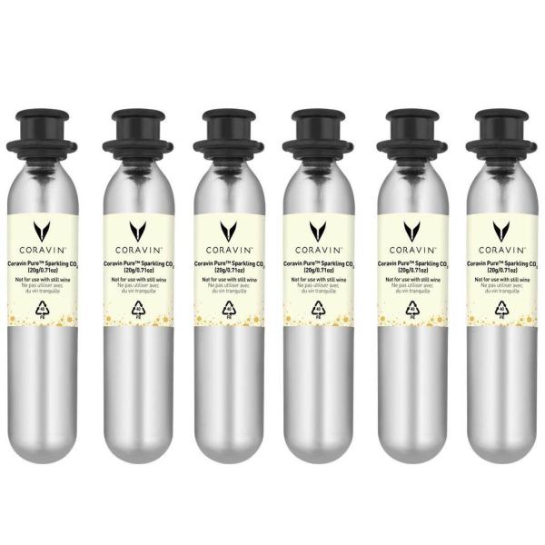 Pure CO2-kapslar Mousserande 6-pack Silver