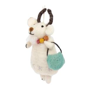 A World of Craft Julhänge Get med Väska 12 cm Vit 