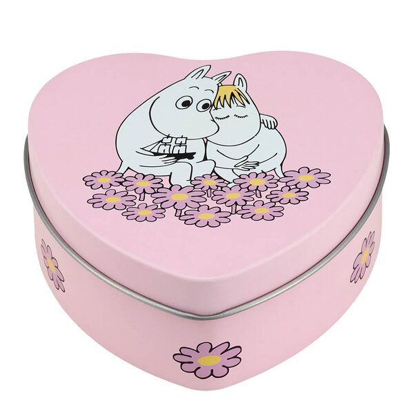 Muurla Mumin hjärtformad box 10x10 cm Sammen rosa