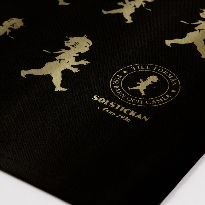 SOLSTICKAN Handduk Halvlinne 50x70 cm Svart/Guld