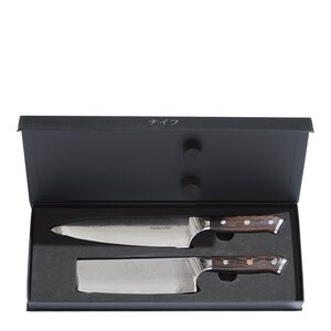 Damaskus by Haws Wengè knivset 2 delar kockkniv + grönsakskniv