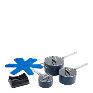 Joseph Joseph Space grytset 3 delar med lock och lockhållare blå