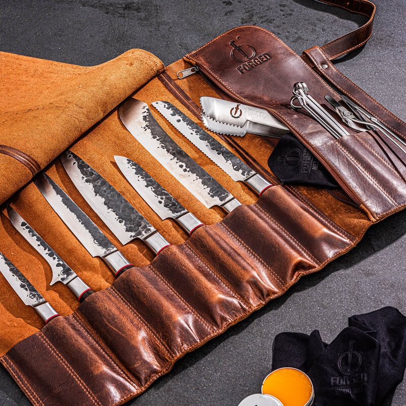 Forged Knivfodral för 8 knivar läder
