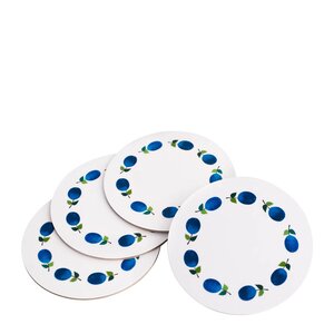 Stig L Prunus glasunderlägg 4-pack 10 cm blå