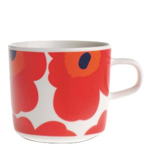 Marimekko Oiva Unikko mugg 20 cl vit/röd/blå