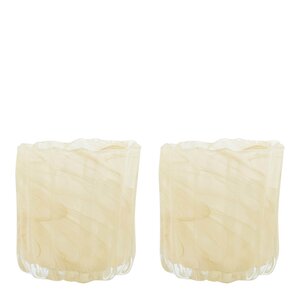 House Doctor Curl ljuslykta 10x11,5 cm 2-pack beige