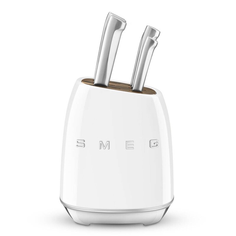 SMEG knivblock med 6 knivar KBSF02 vit