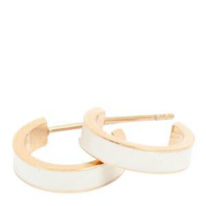 A&C Oslo Steel - Enamel Coll örhängen 16 mm vit/guld