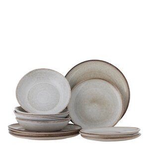 Bloomingville Sandrine middagsservis set 12 delar natur