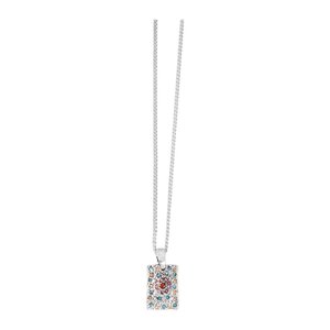 A&C Oslo Vibrance halsband kort med hänge silver/multi
