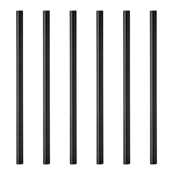 Sorrento Sugrör Glas 14,5 cm 6-pack Svart