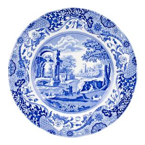 Spode Blue Italian tallrik flat 27 cm blå/vit