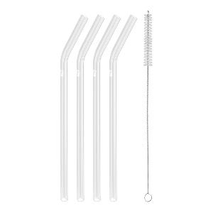 Zwilling Sorrento Glassugrör Vinklade 4pack+Borste Transparent