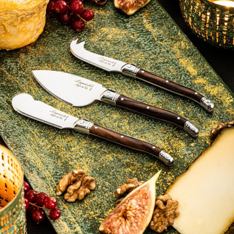 Laguiole Style de Vie Ostknivar 3 delar Dark wood