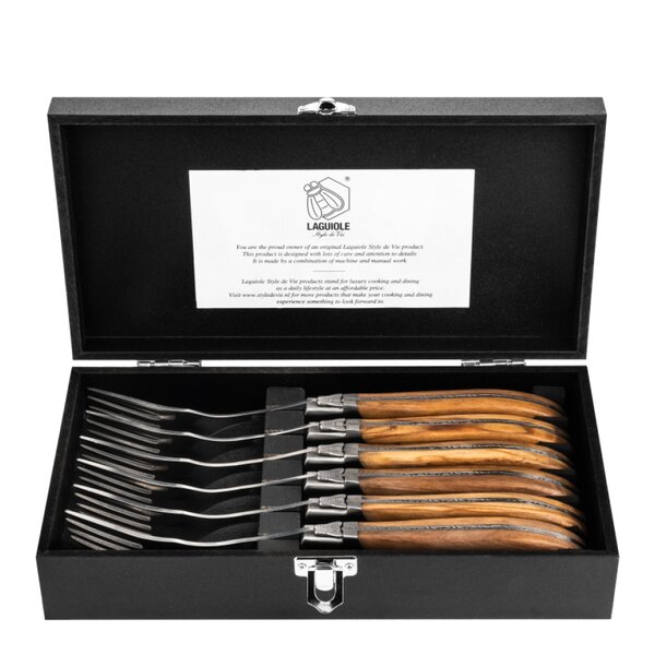 Laguiole Style de Vie Grillbestick gaffel 22 cm 6-pack Olive