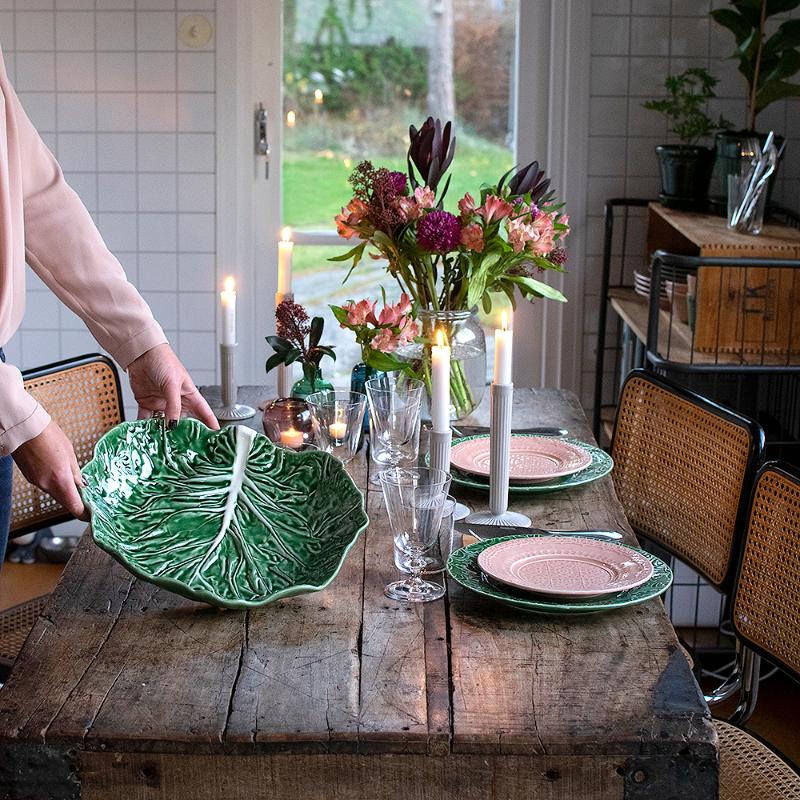 Bordallo Pinheiro Cabbage Skål Kålblad 32,5 cm Grön