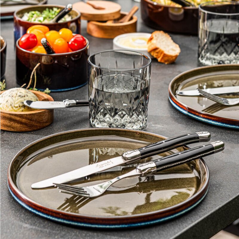 Laguiole Style de Vie Premium Line Treasure bestickset 24 delar svart/stål