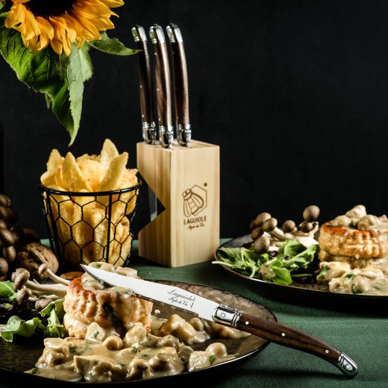 Laguiole Style de Vie Grillbestick kniv 23 cm 6-pack Dark Wood