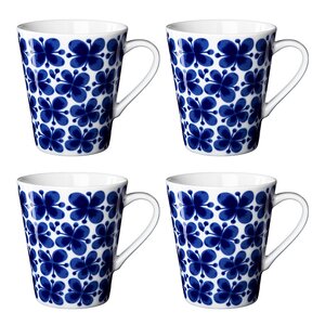 Rörstrand Mon Amie Mugg med öra 34 cl 4-pack Vit/blå