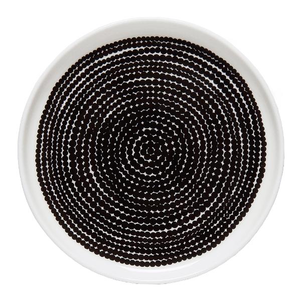 Räsymatto Tallrik Svart liten prick 13,5 cm