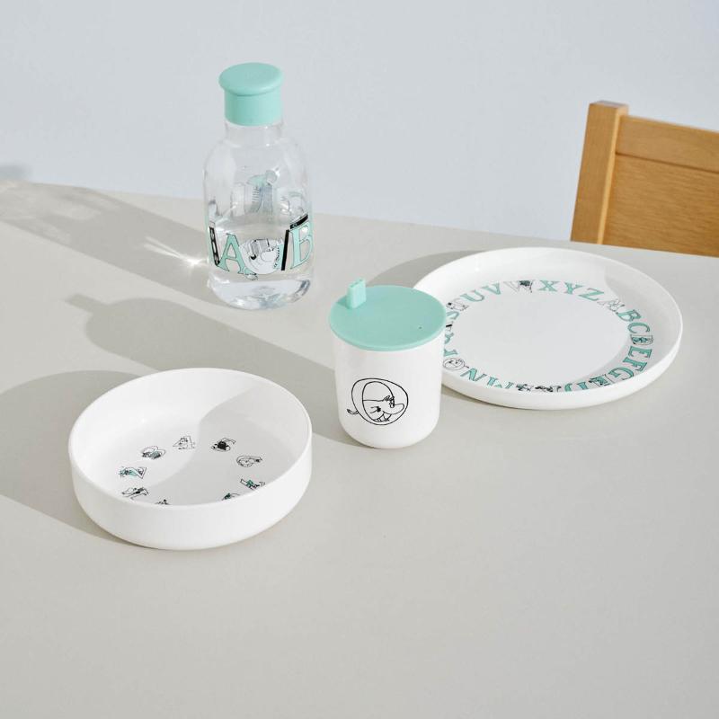RIG-TIG Moomin ABC Tallrik Djup 15 cm Vit/Turqouise